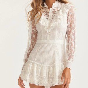 LoveShackFancy Trisha Mini Dress True White Brand New With Tag $495